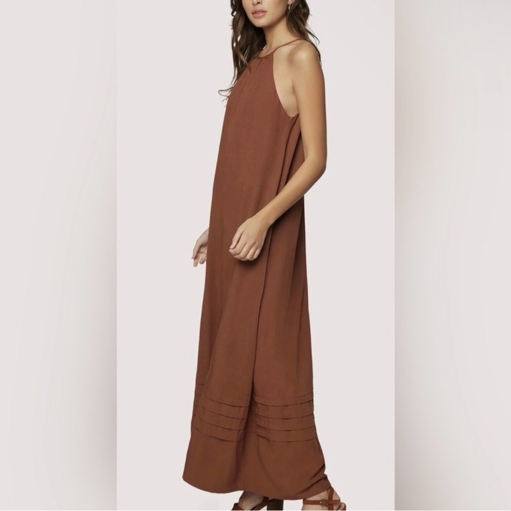 Lost + Wander Brown Halter Maxi Dress